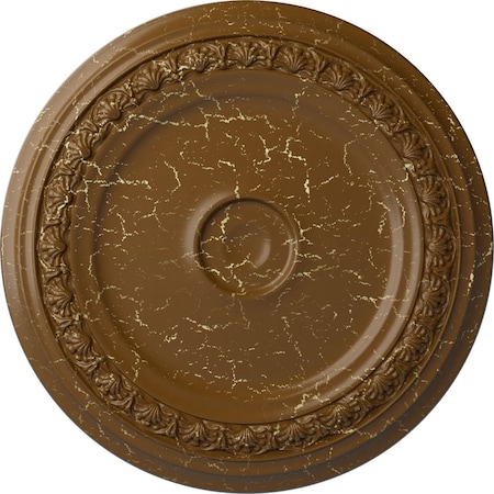 Ekena Millwork Carlsbad Ceiling Medallion (Fits Canopies up to 5 1/2"), 31 1/8"OD x 1 1/2"P, Smokey Topaz Crackle CM31CASTC
